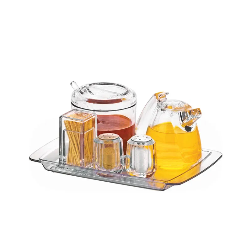 Acrylic Spice Jars Salt Sugar Pepper Condiment Container Kitchen Cruet Seasonings Tools with Spoon