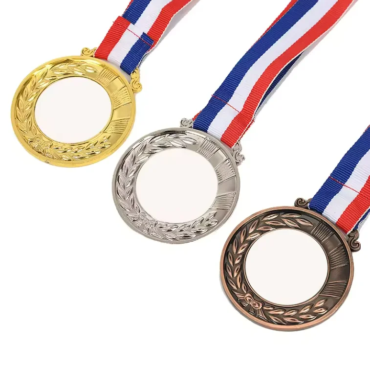 High Quality Custom Gold Silver Bronze Medals Sublimation Medal Blanks for Heat Press