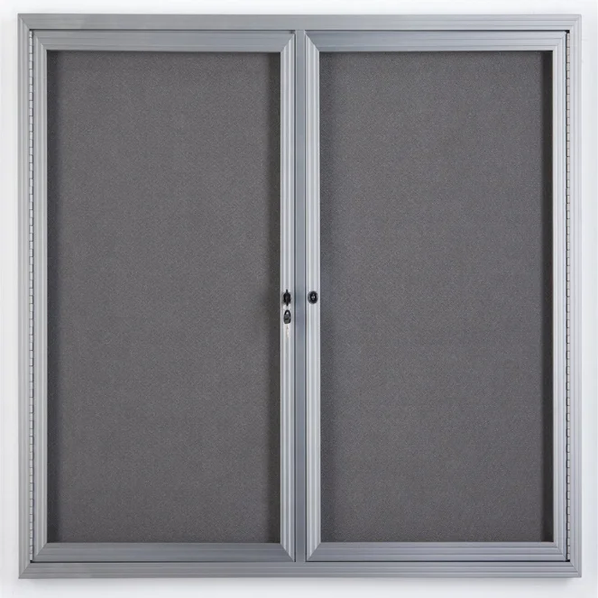 
aluminum frame fabric back lockable bulletin board 
