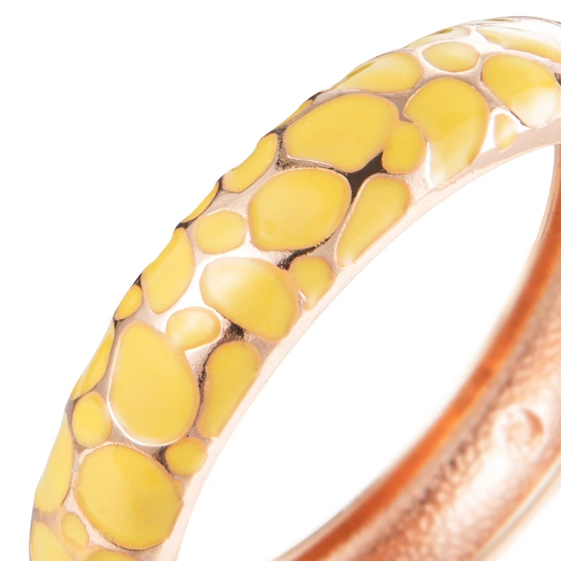 Wholesale Fine Jewelry Bracelets Bangles Charms Zinc Alloy Yellow Enamel Bangle 14 mm for Girls