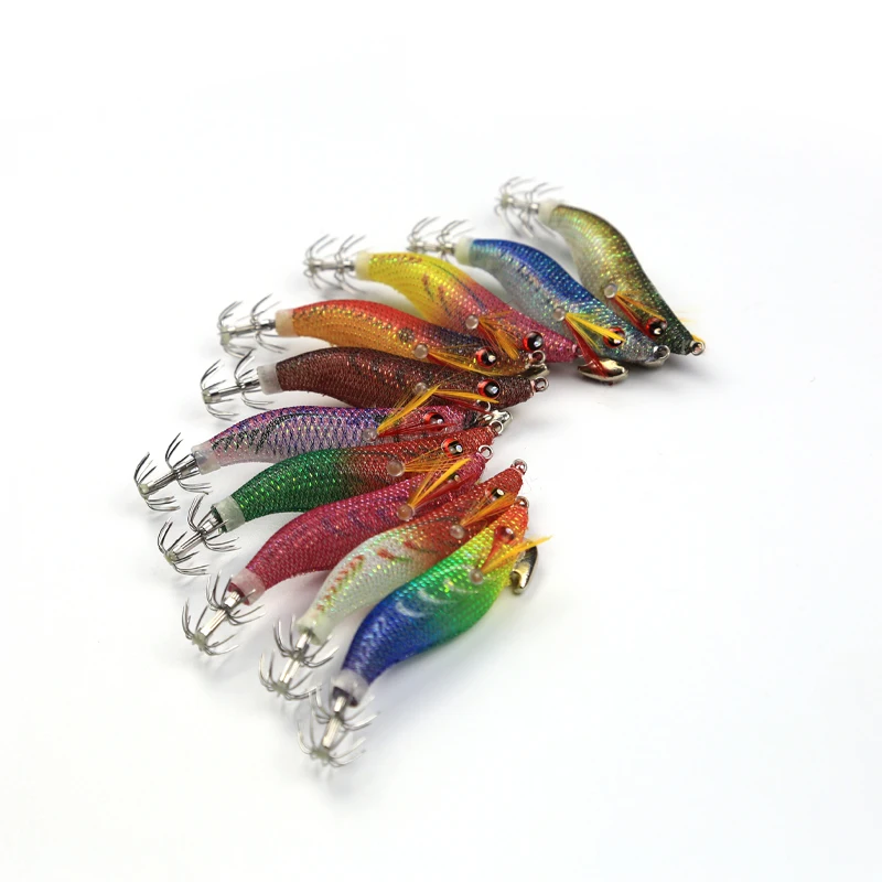 Factory price  luminous wooden Shrimp fishing EGI squid jig lure yamashita mold saltwarter Squid Jigs Lure in stock