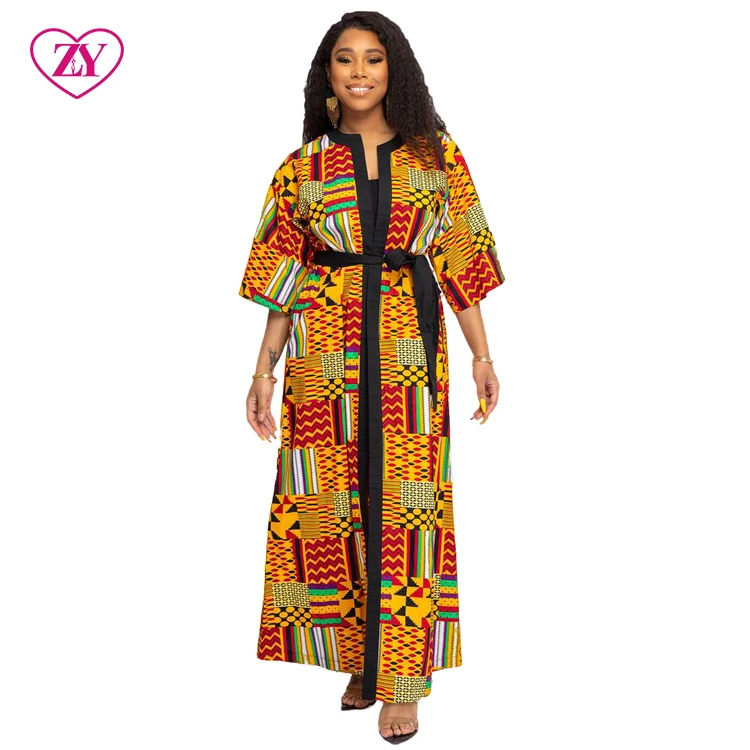 African women kimono summer floral fashion half sleeve beach kimono