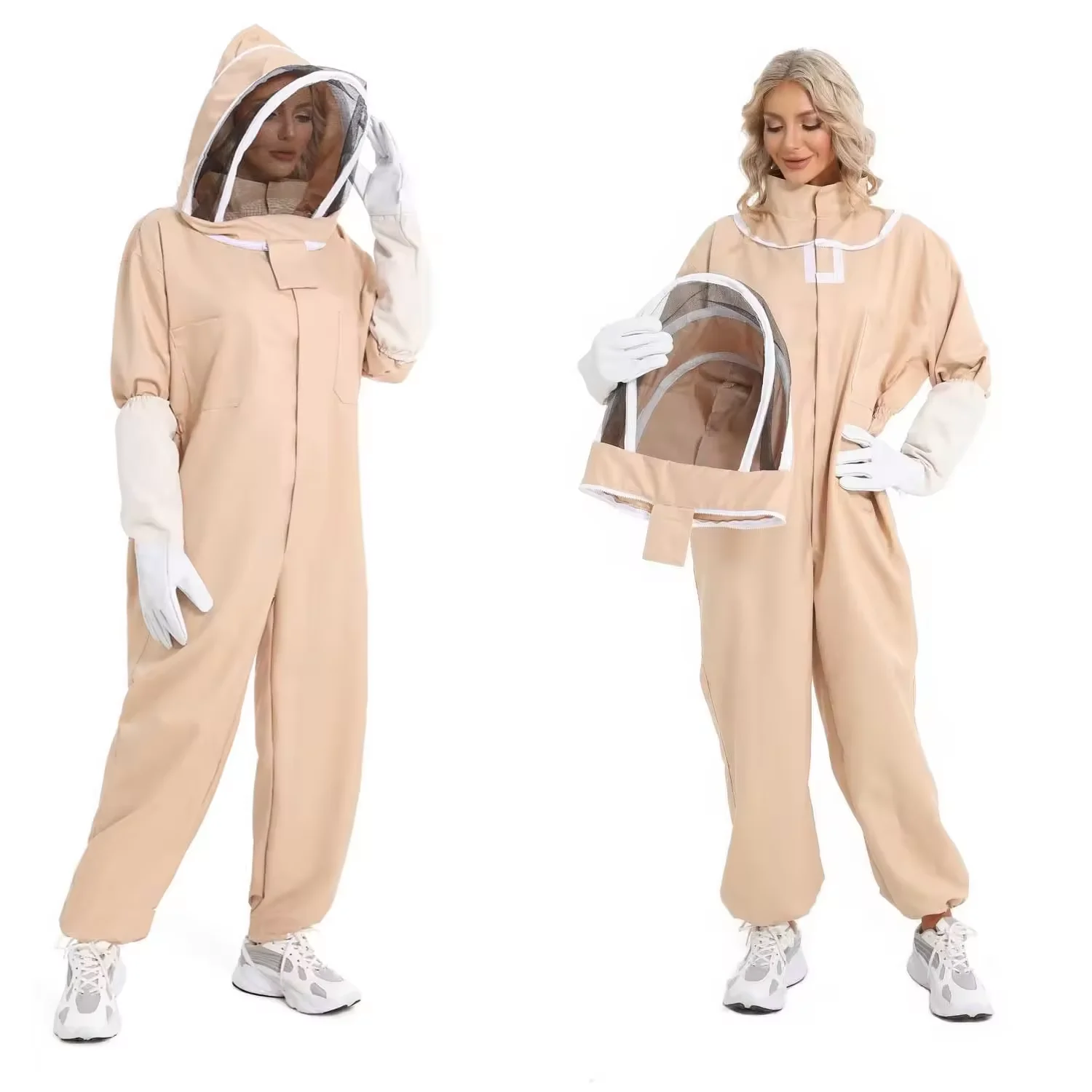 1PCS Factory Supplies Wholesale Ventilated Mesh Adult Bee Suit include Beekeeping gloves