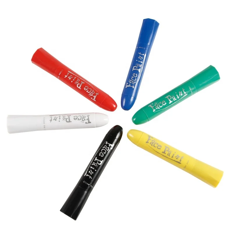 Halloween Hot Sale Face Painting Glitter Non Toxic Fluorescent 6 Colours Rainbow Body Face Paint Stick