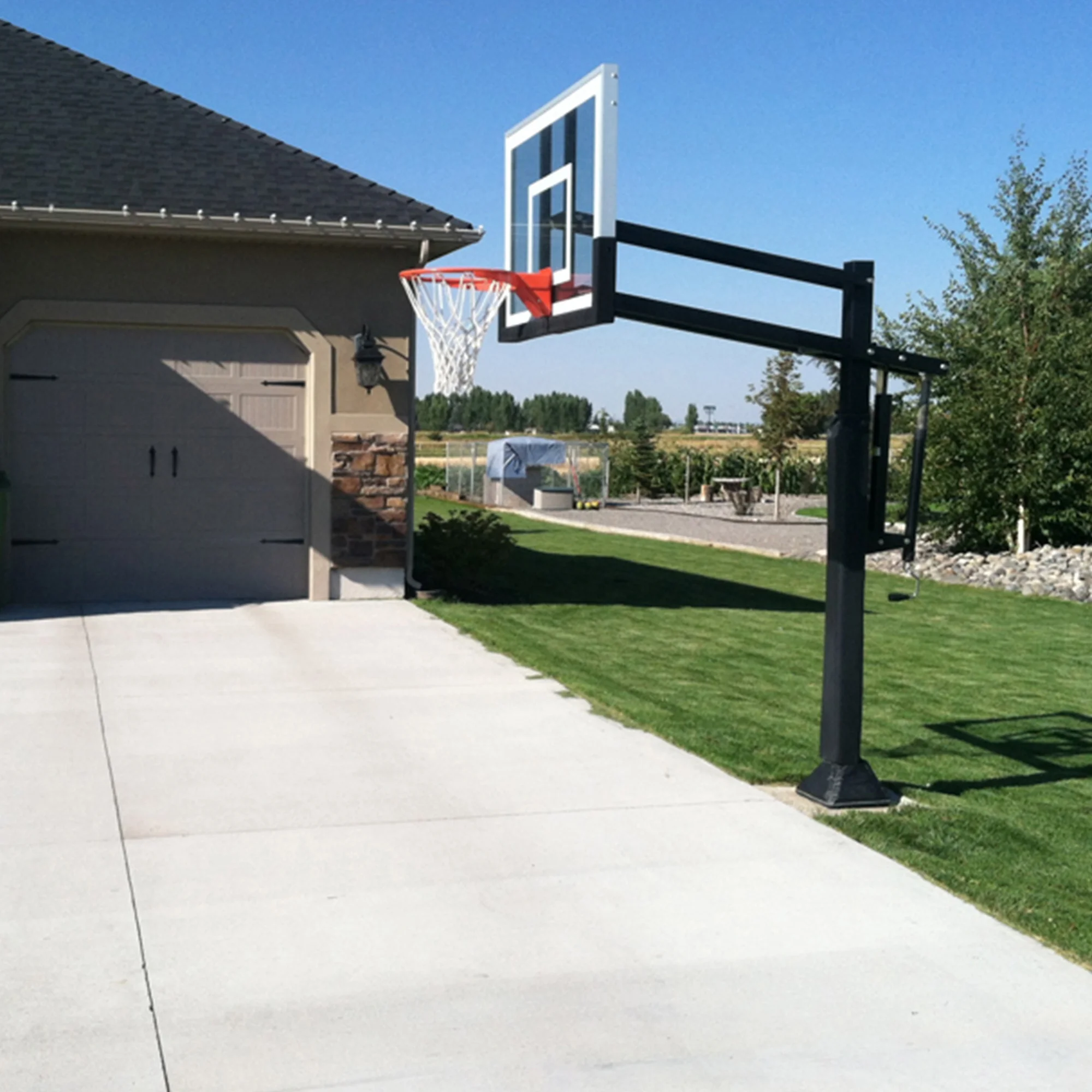 Outdoor Portable Basketball Stand 7.5-10ft Adjust Basketball Hoop Goal with 54Inch Backboard Basketball Rim Net