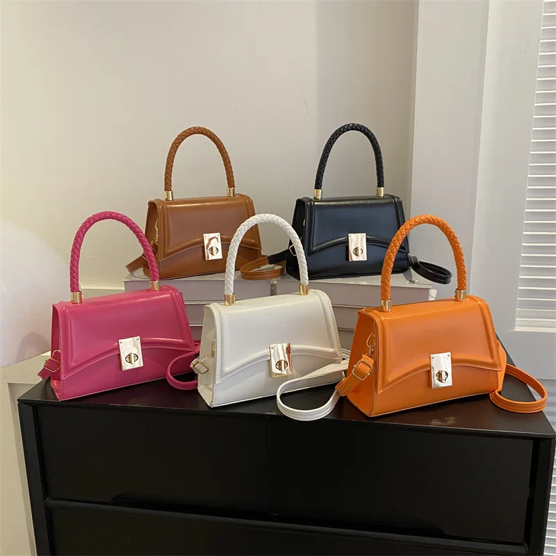 Luxury Women's Bag PU Leather Handbags and Purse Ladies Chain Shoulder Bag Candy Single Womens Fashion Wholesale  Buckle