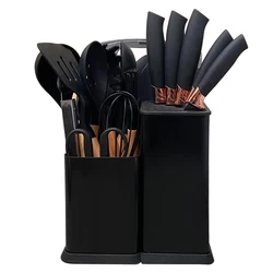 Factory OEM Hot Selling Product 19 Pieces Silicone Kitchen Utensils Set & Kitchen Knives With Chopping Board Kitchen Accessories