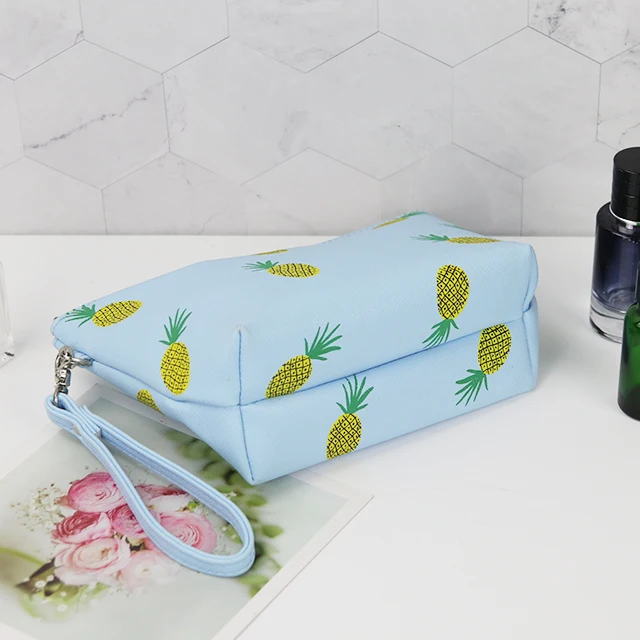 Custom Logo Cosmetic Brush Holder Portable Fruit Pattern Makeup Travel Bag For Women