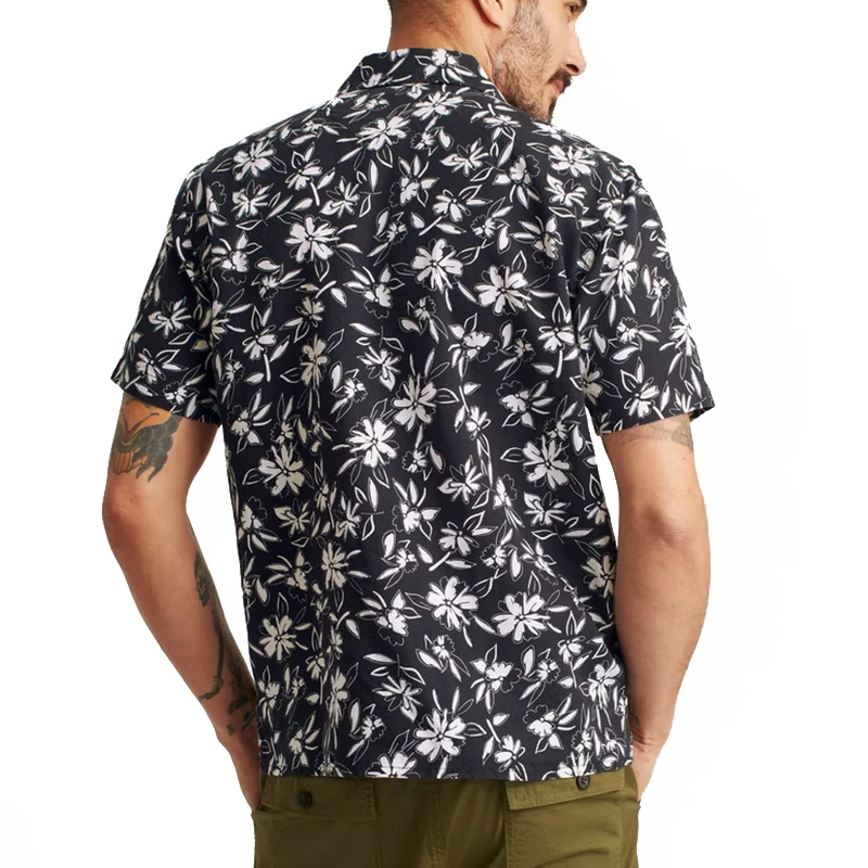 Summer New Style Retro Open Camp Collar  Custom Printed Shirts For Man Beach Shirts