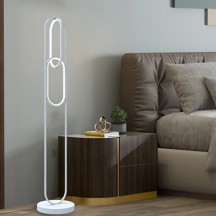 Nordic Luxury White Arc Led Hotel Room Stand Live Lighting Night Reading Floor Lamp