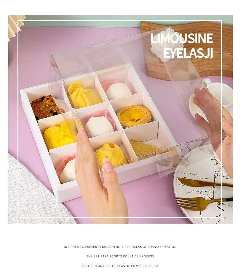 Aierflorist 2023 Hotselling Lattice Dessert Packaging Box Fruit Packing Box Mousse Cup Cake Pastry Packaging Boxes Food Fashion