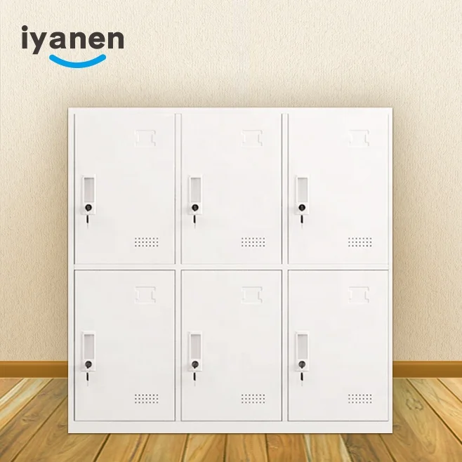 Factory Price Modern Design small blue 6 door Metal Office Steel Storage Cabinet Locker