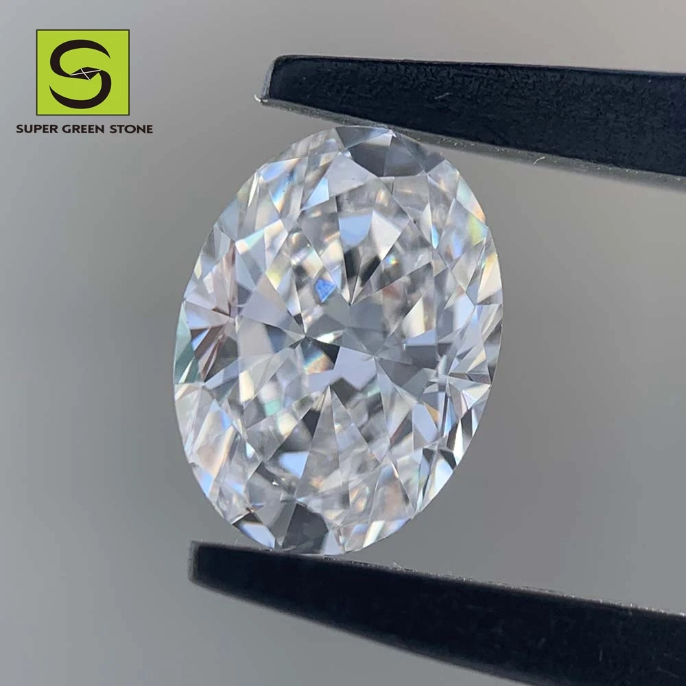 SuperGS Synthetic Oval Iced-Out Cut Stones Artificial Cvd Melee Lab Created Diamonds Hpht Lab Grown Diamond