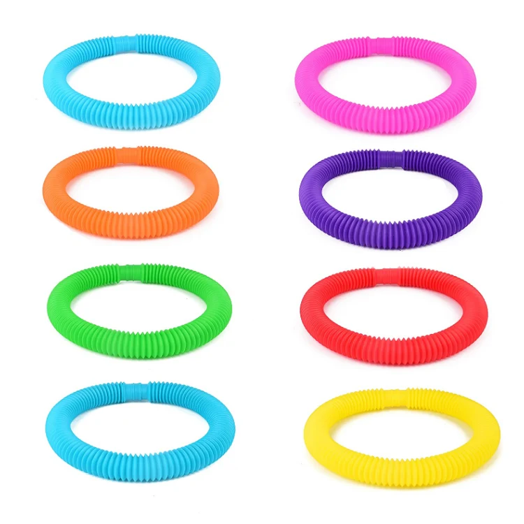 
Best Seller Plastic Fun Fidget Pop Tube Tools Stress Relief Pop Tubes Fidget Toys 