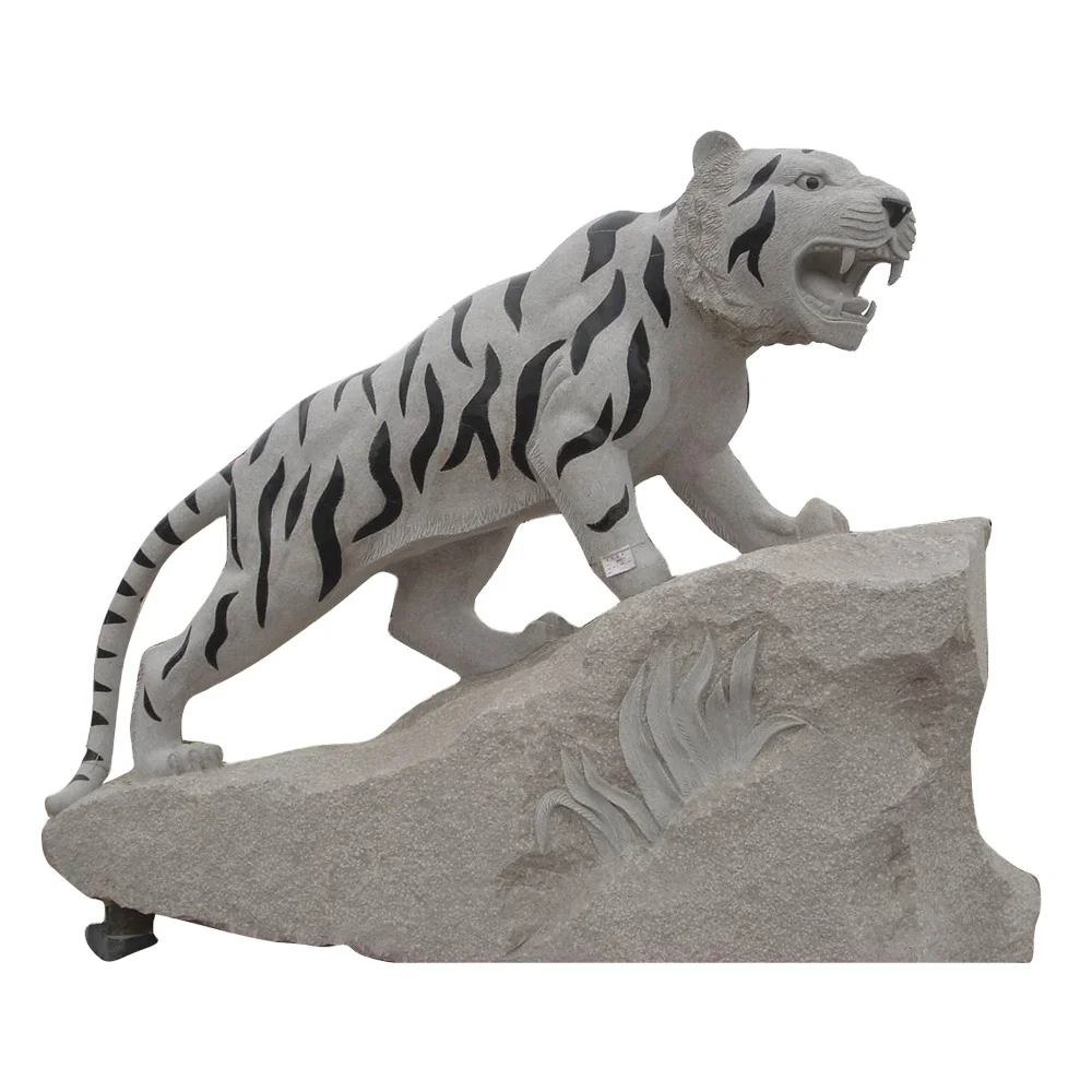 Натуральный гранитный камень статуи тигра большого размера каменная