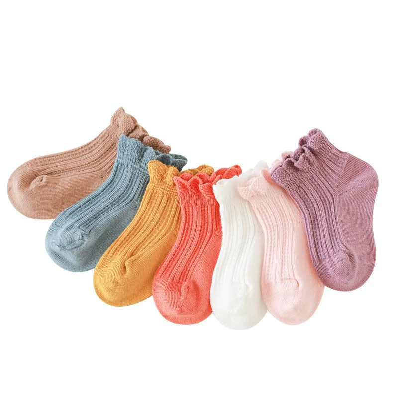 Baby summer Thin breathable infant toddler girls  mesh ruffle children silk transparent socks