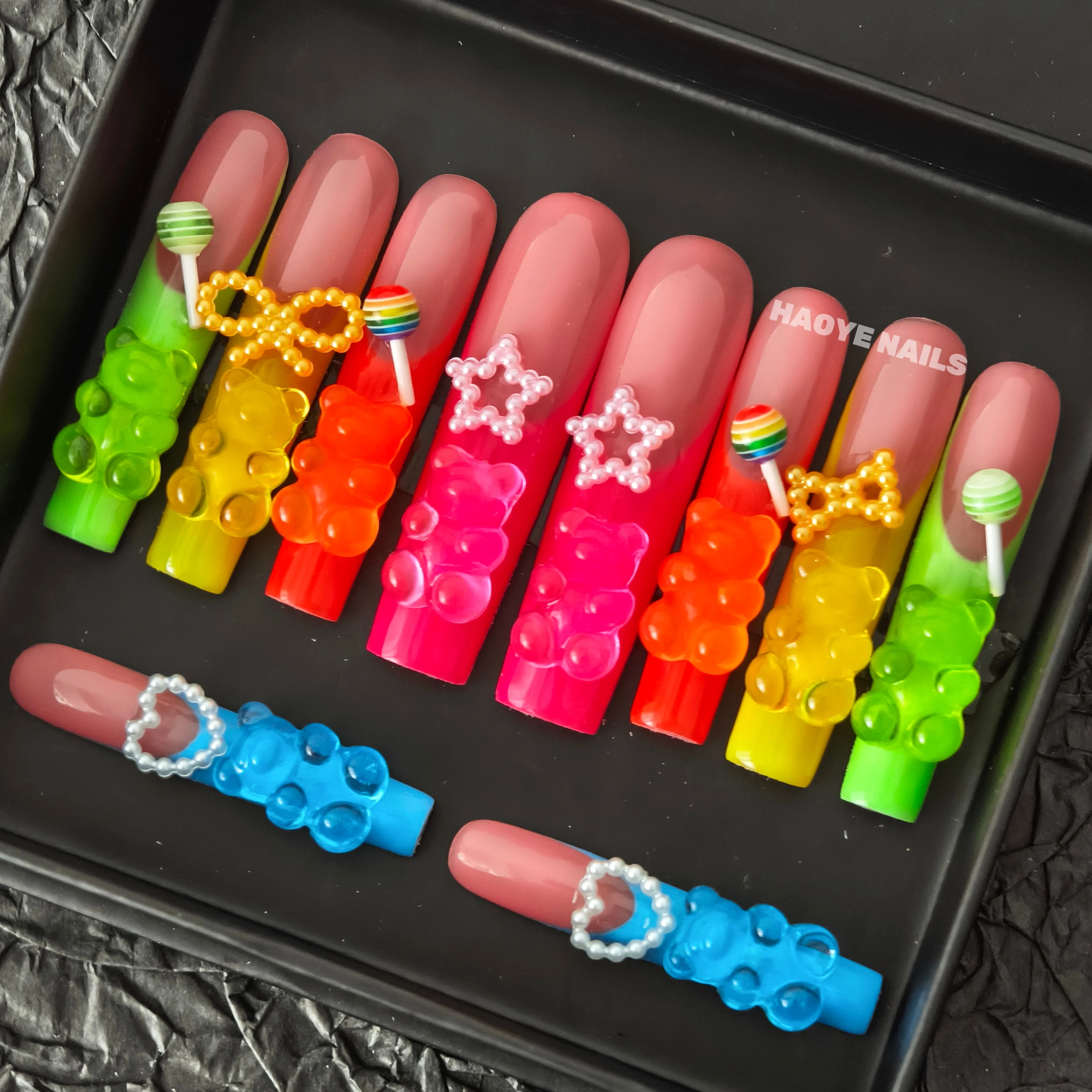 Free logo Long Ballerina Coffin Luxury  Diamond Press On Nails Custom Design Rhinestone Acrylic False Artificial Fingernails