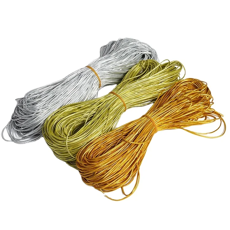 Hot sale gold silvery shiny cord 1mm decoration braid elastic string