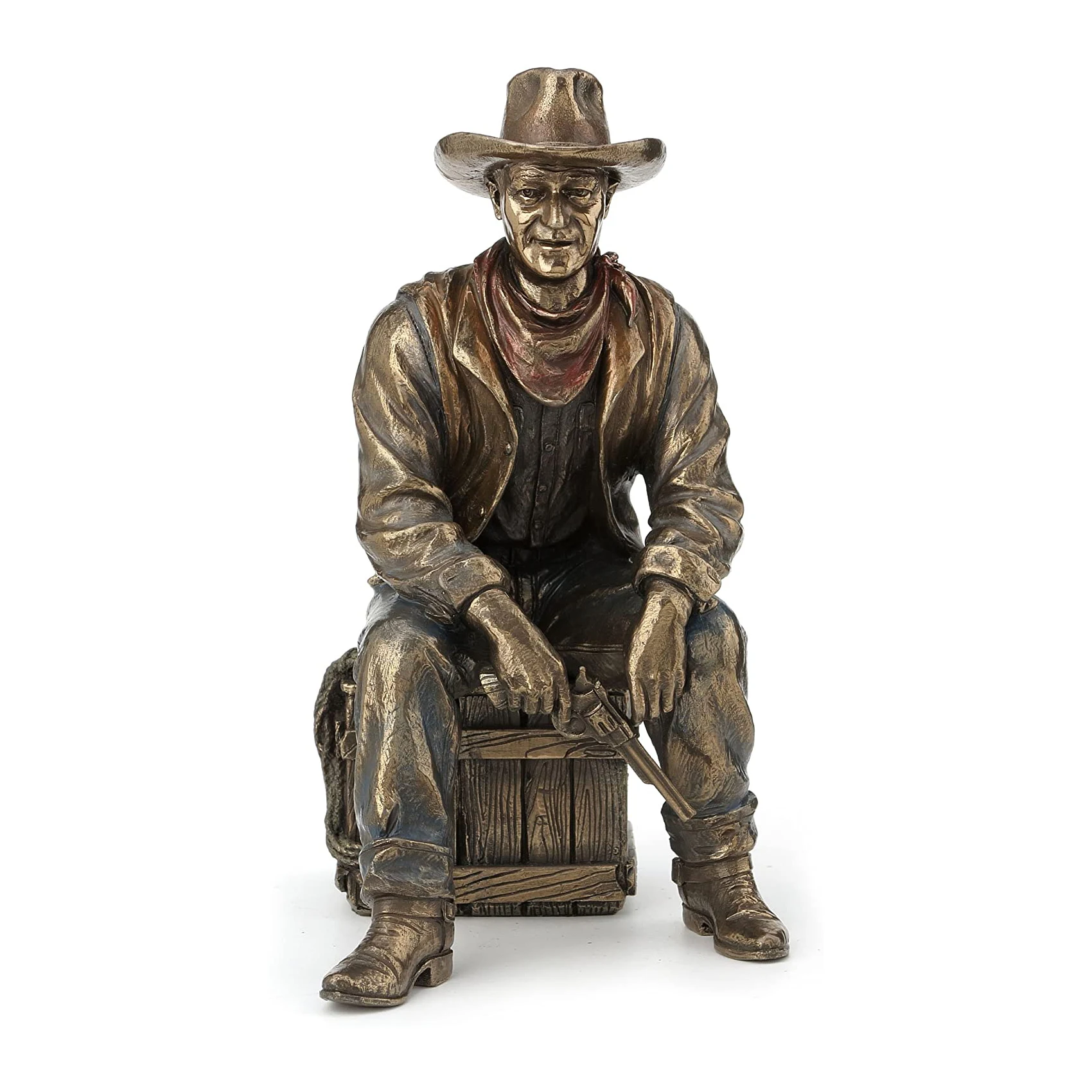 Garden Fiberglass Cowboy Sculpture Western Themed with Painted Figures for Decor