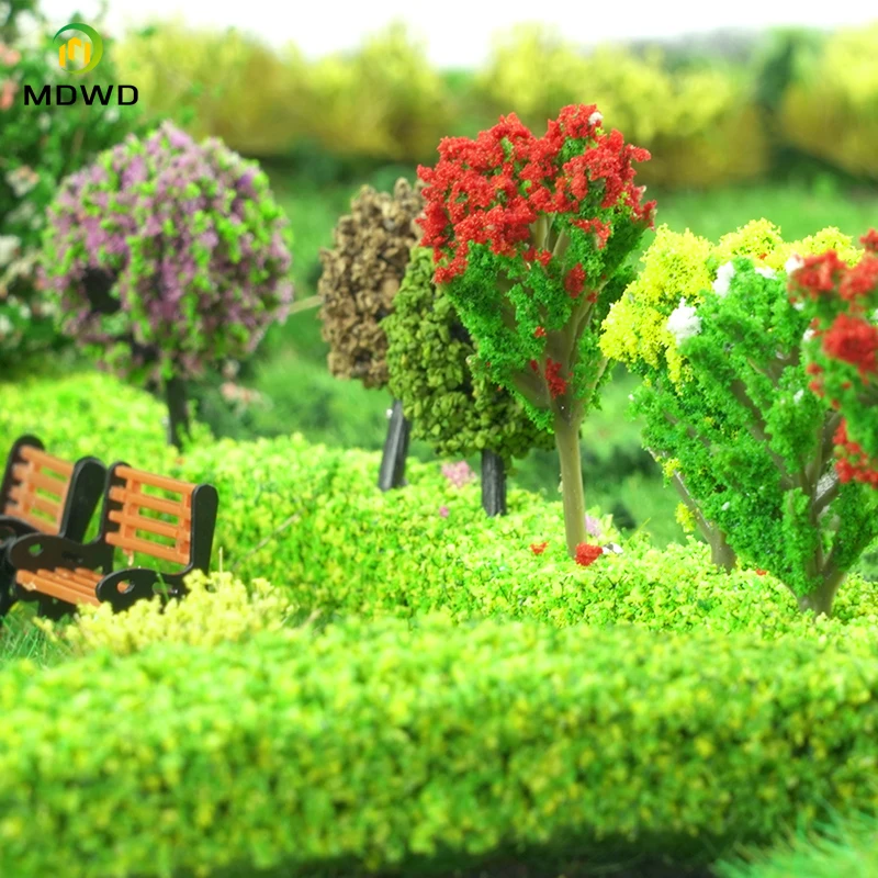3.8CM Model Train Railway O HO TT N Scale Forest Model Plastic Miniature Trees Green Artificial