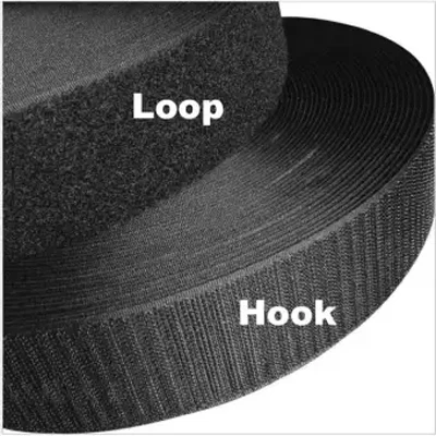 25 30 38 50 60 75 100MM black and white hook and loop tape