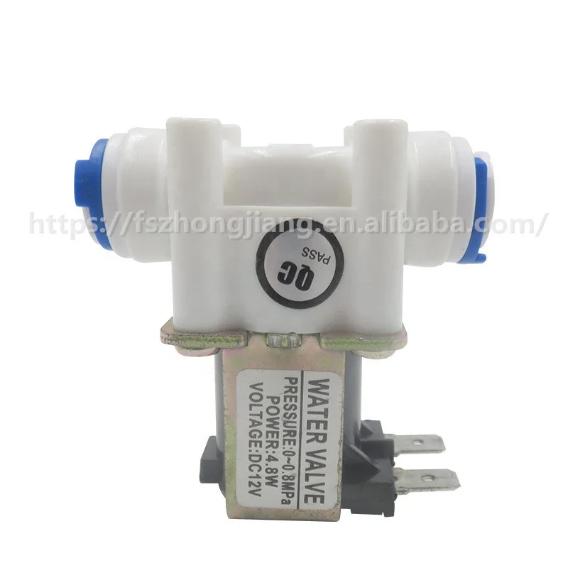 SEA ZJFPDJ-07 Plastic Solenoid Valve DC12V  Normal Closed 3/8 Hose Pipe Quick Connection RO Water Dispenser Inlet Valve