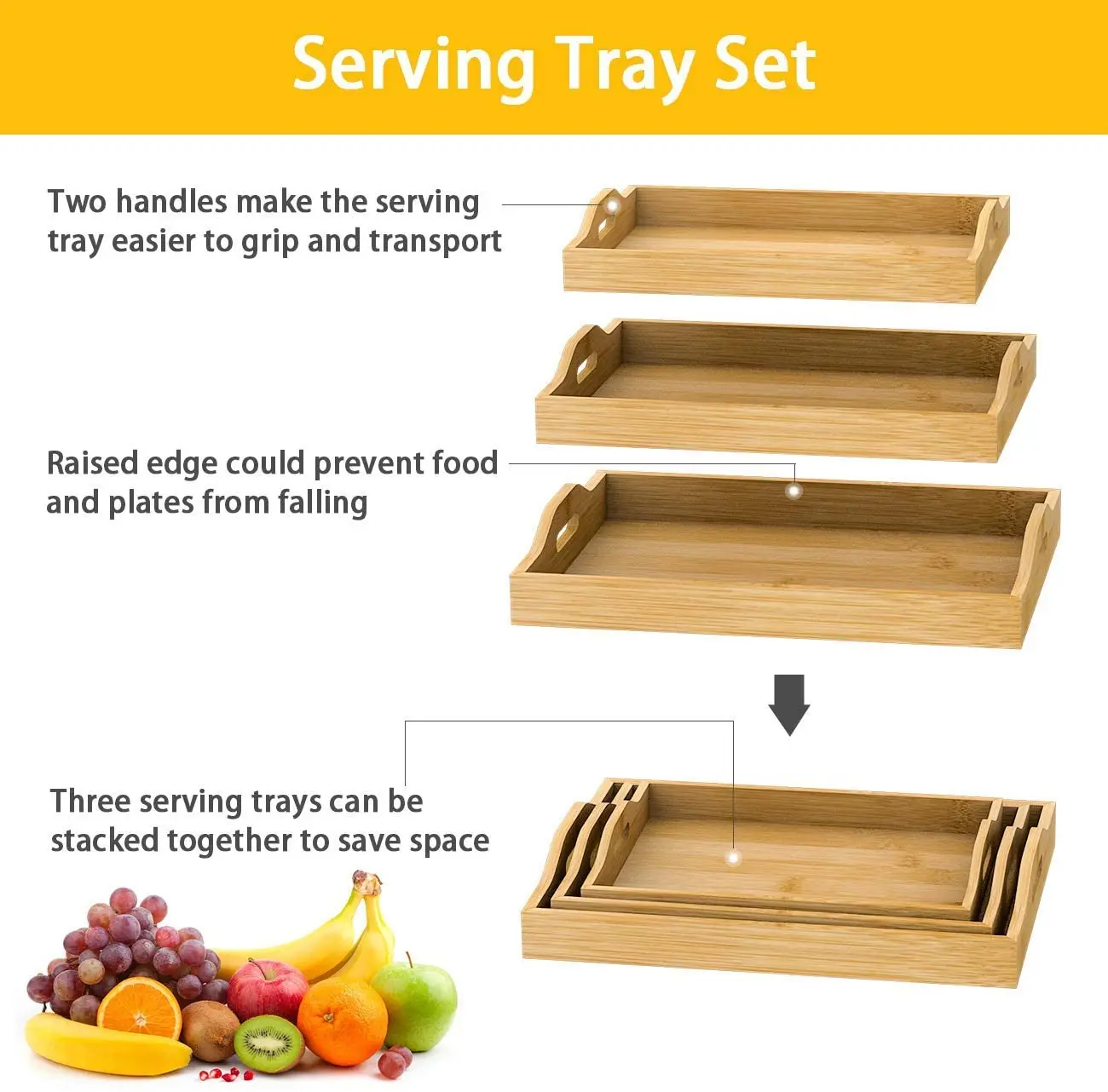 Simple rectangular hotel home china rolling wooden serving storage service backwoods wood board food bamboo trays