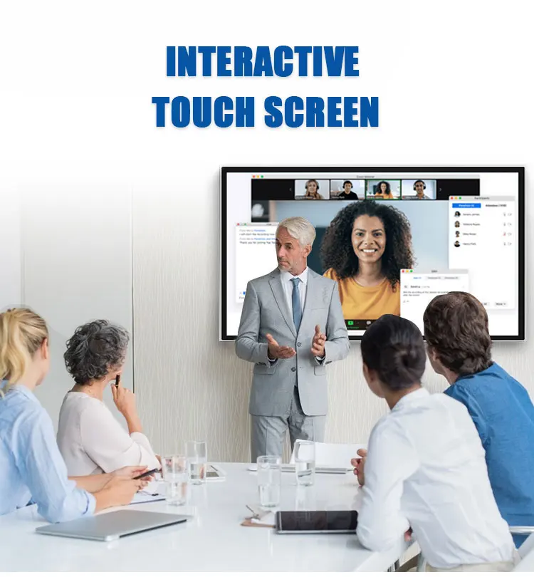 Android Win 32 43 55 65 Inch 4K Smart Digital Touch Screen Multi Touch Lcd Flat Panel Interactive Touch Teaching Smart Board