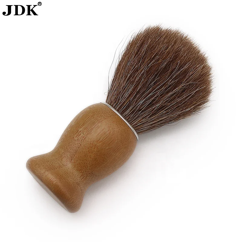 Hand Crafted Shaving Brush for Vegans, Horse Hair Bristle for Wet Shave, Comfortable Bamboo Handle