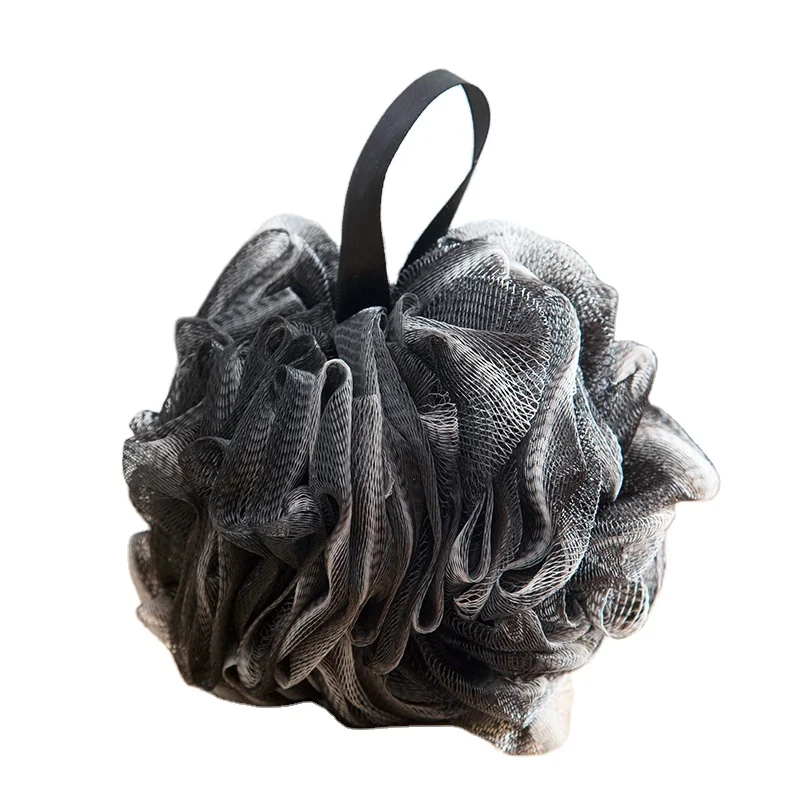 80gm Black Shower Puff Exfoliating Cleansing Loofah Luffa Luxury Body Bath Pouf Soft Mesh Sponge