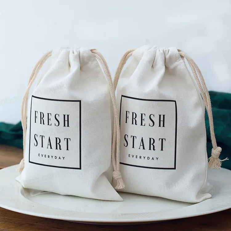 
Recycled gift string bags small drawstring bags with custom printed logo 