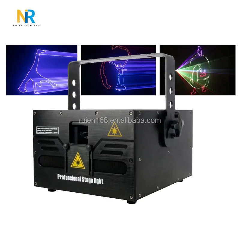 DMX 512 15 Вт анимированный лазерный свет Полноцветный шоу для диско ночного клуба