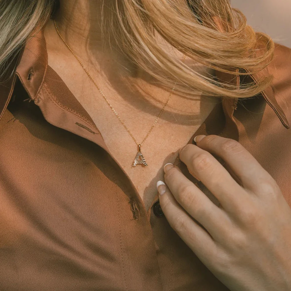 Dainty women 316 stainless steel gold plated tiny a-z 26 initials pendant letter alphabet necklace jewelry