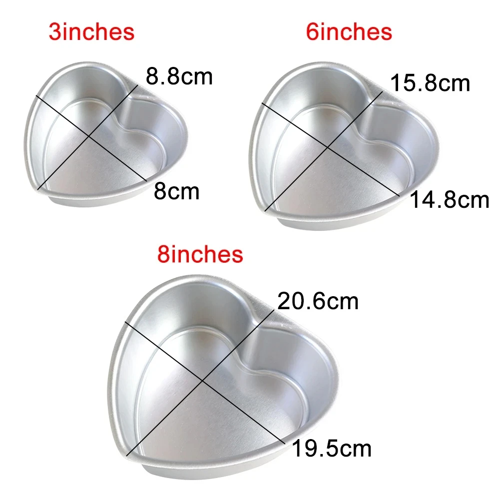 Aluminum Alloy Die Round Heart 2-10 Inch Cake Mold Cake Template Baking Dish Baking Mould Pan Pattern Bakeware Tool cozinha