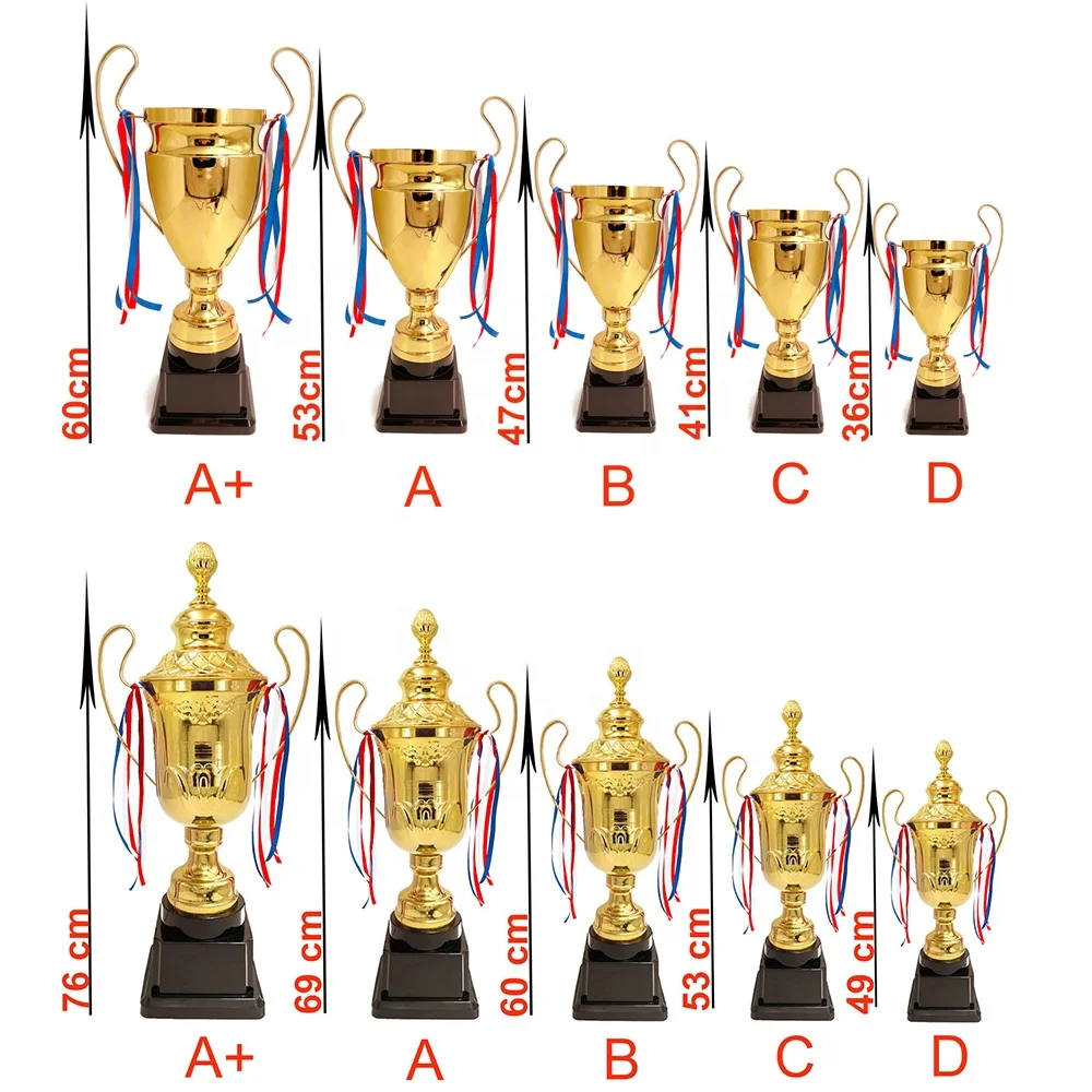 Yiwu Collection Professional Football Metal Trophy Cup Metal Trophy Cup And Medals Award Wholesale Soccer Trophy And Medal