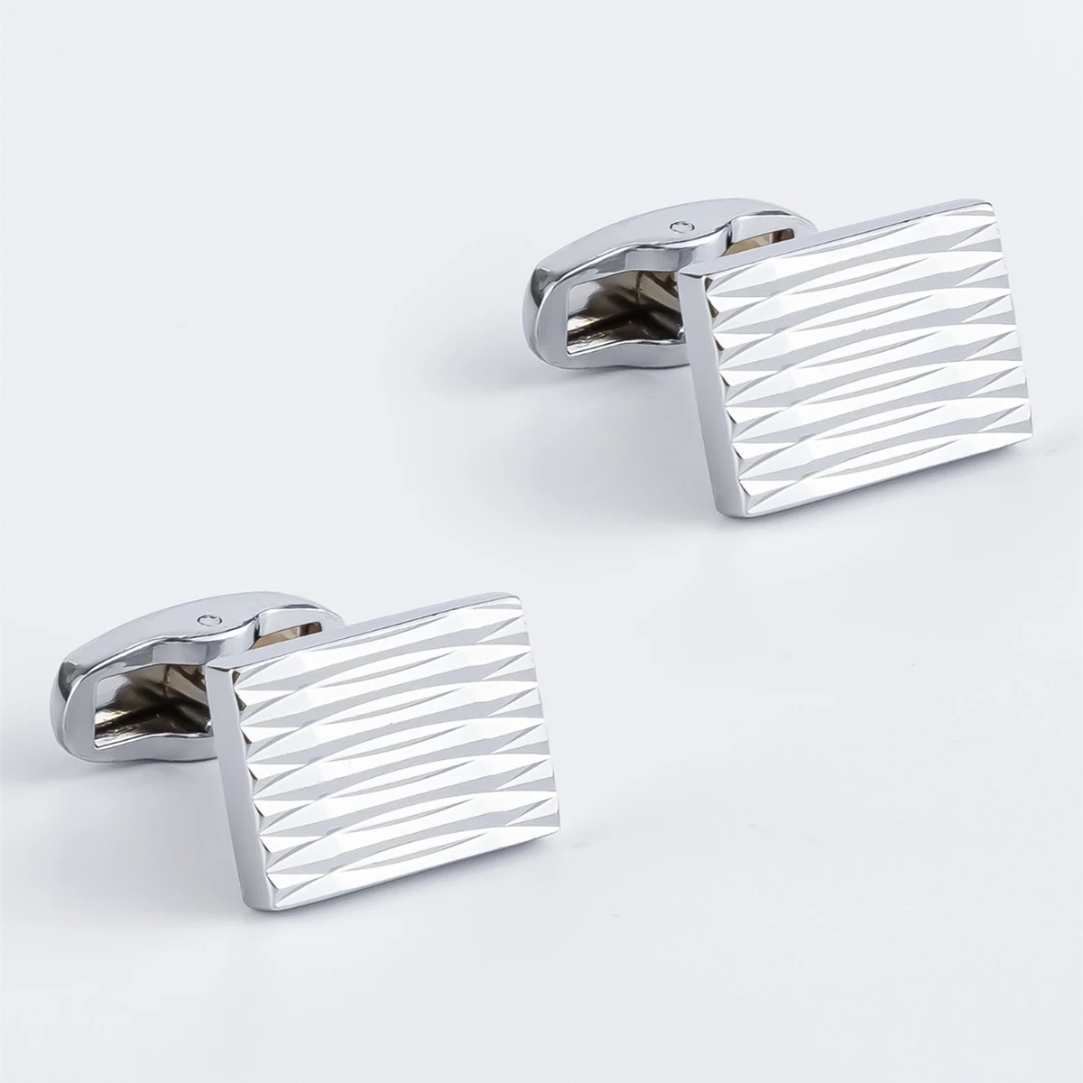 Fashion business classic party Brass Square ripple sliver men cufflinks jewelry
