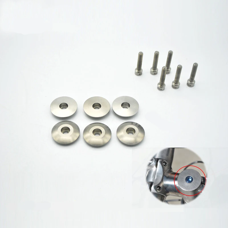 TiTo MTB Road Bike stem Top Cap Titanium Headset Caps Cover Support Customized Laser Printing Pattern Titanium Bolt M6*30mm