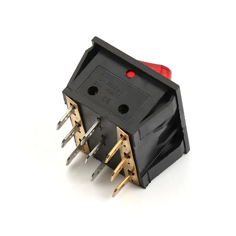 KCD3 rocker switches 9pins 2position illuminated Triple rocker switch with light power