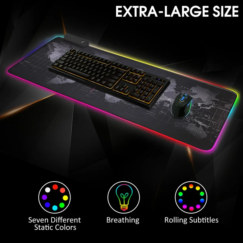  Беспроводной коврик для мыши с зарядным устройством Удлиненный rgb индивидуальный 3xl чистый