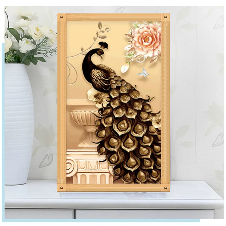 
5d Diy Diamond Painting Beautiful Peacock Full Square Round Diamond Embroidery Decor Home Resin Picture Of Rhinestone 