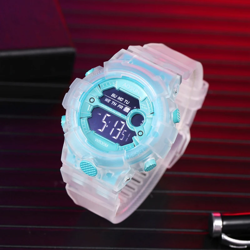 Unisex Waterproof Led Wristwatch with Alarm Clock 12/24 H Stopwatch Calendar Boys and Girls Children Sports Digital Watches