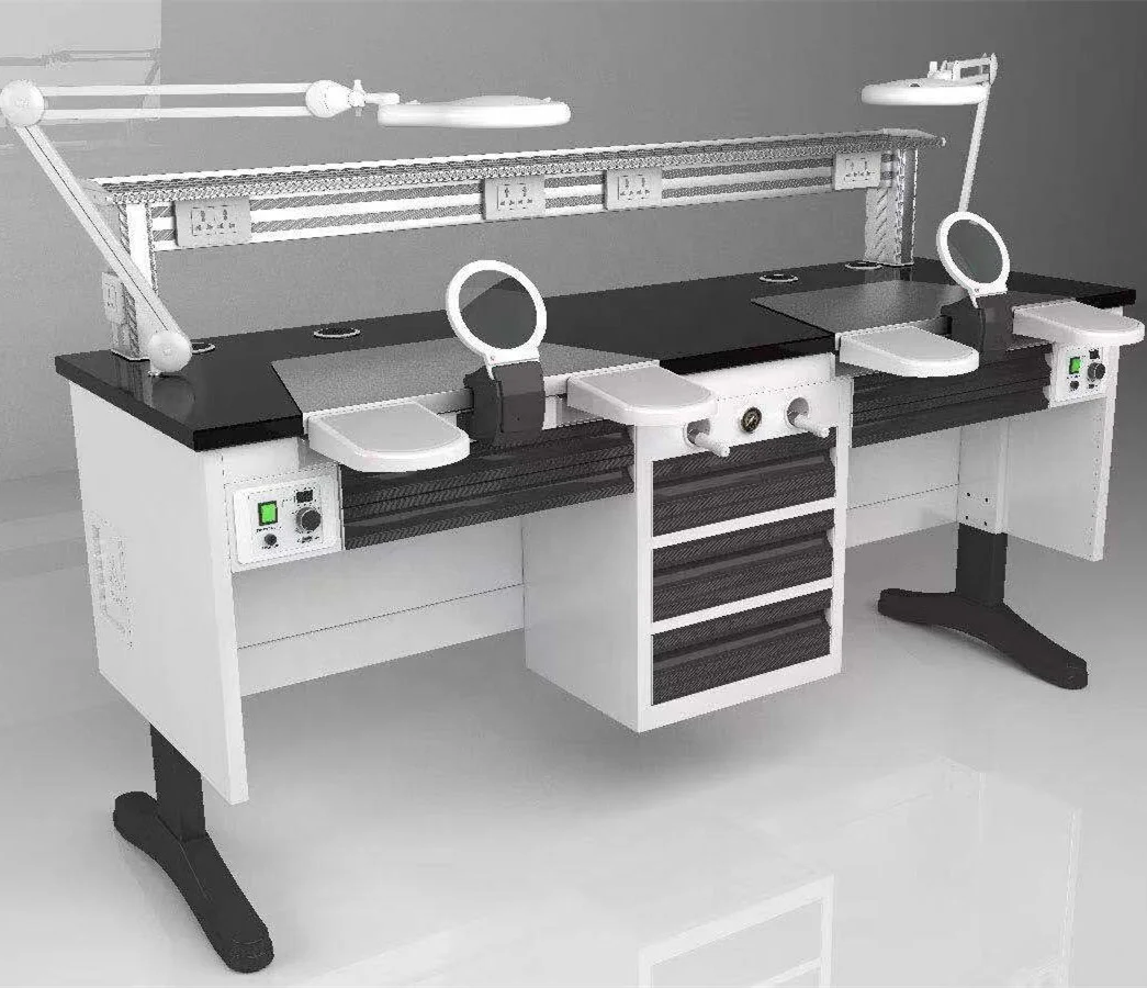 Рабочая станция стоматологического техника на 2 человека 1 8 м/стол с регулируемой высотой