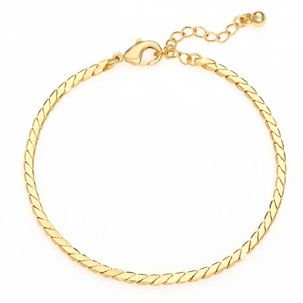 Custom jewelry 18k real gold plated fine chain bracelets jewelry for women ladies Jewelry