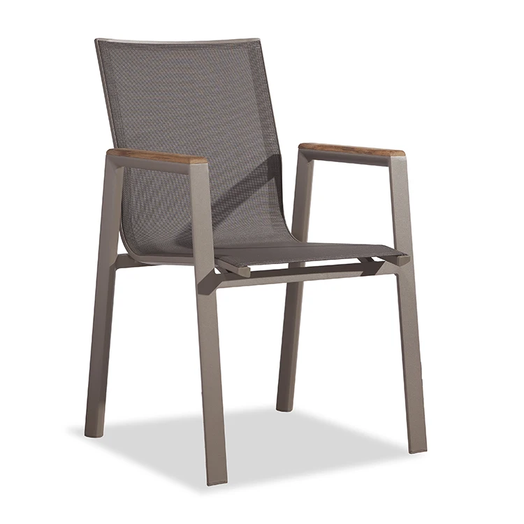 Высококачественные алюминиевые водонепроницаемые уличные рестораны, сады, штабелируемые тиковые кресла, садовые стулья