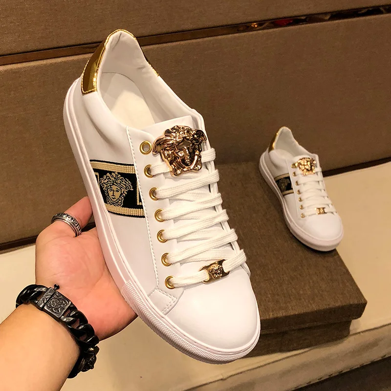 
Оптовая продажа, блестящая модная теннисная мужская повседневная обувь на плоской подошве, дизайнерская мужская обувь, роскошная Брендовая обувь 