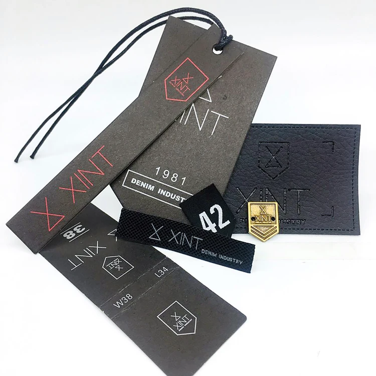 Professional Custom One-stop Design And Produce Clothing Label Metal Logo Hang Tag Woven Label Patch Apparel Garment Accessories