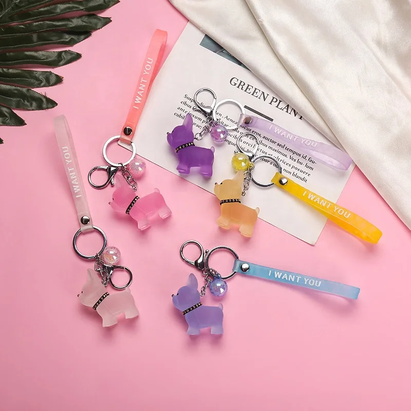 Leye Japanese and Korean style  resin cartoon dog key chain, creative cartoon doll,luggage gifts pendant