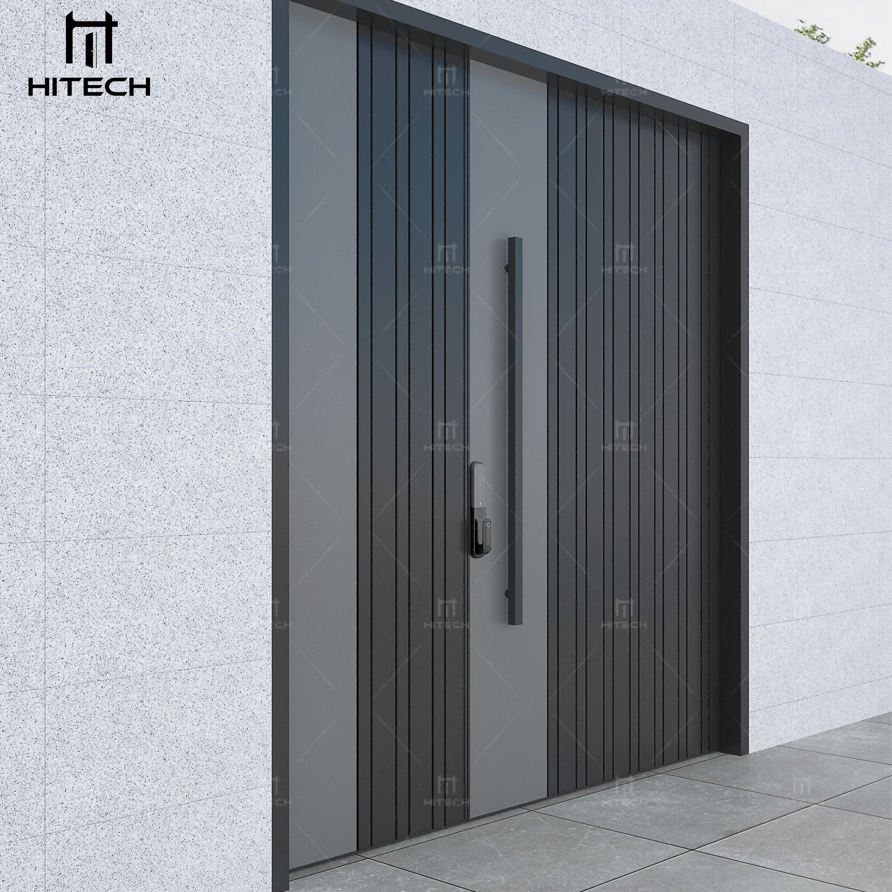 Hitech American exterior stainless steel entrance double door modern double front doors for hotel school house
