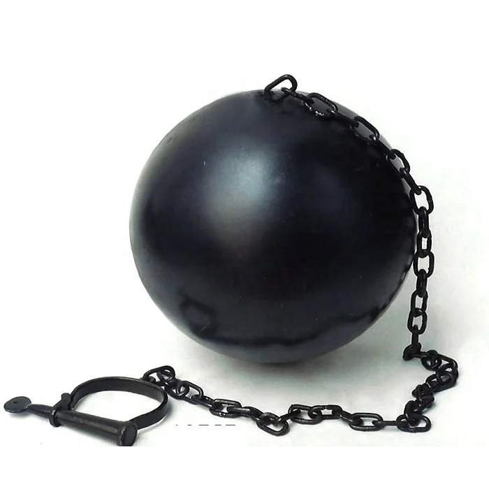 Exporters OF Leg Cuff Ball and Chain Iron Black Solid Shackle prison chain ball with leg cuff In Heavy Metal Customized For Sale