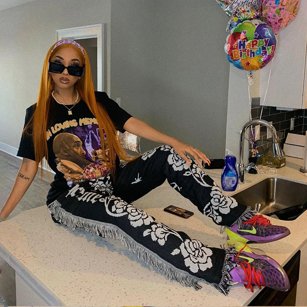 YD-M9055 Hot selling women 2021 summer clothing colorful  tassels women sweat pants